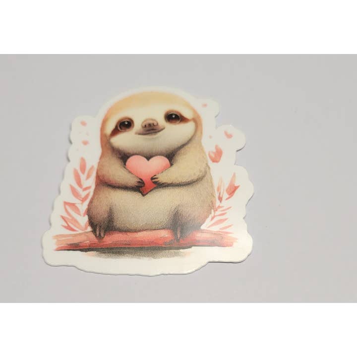 Sloth Heart Sticker | Laptop Sticker | Vinyl Sticker for wholesale by CraftdeeD