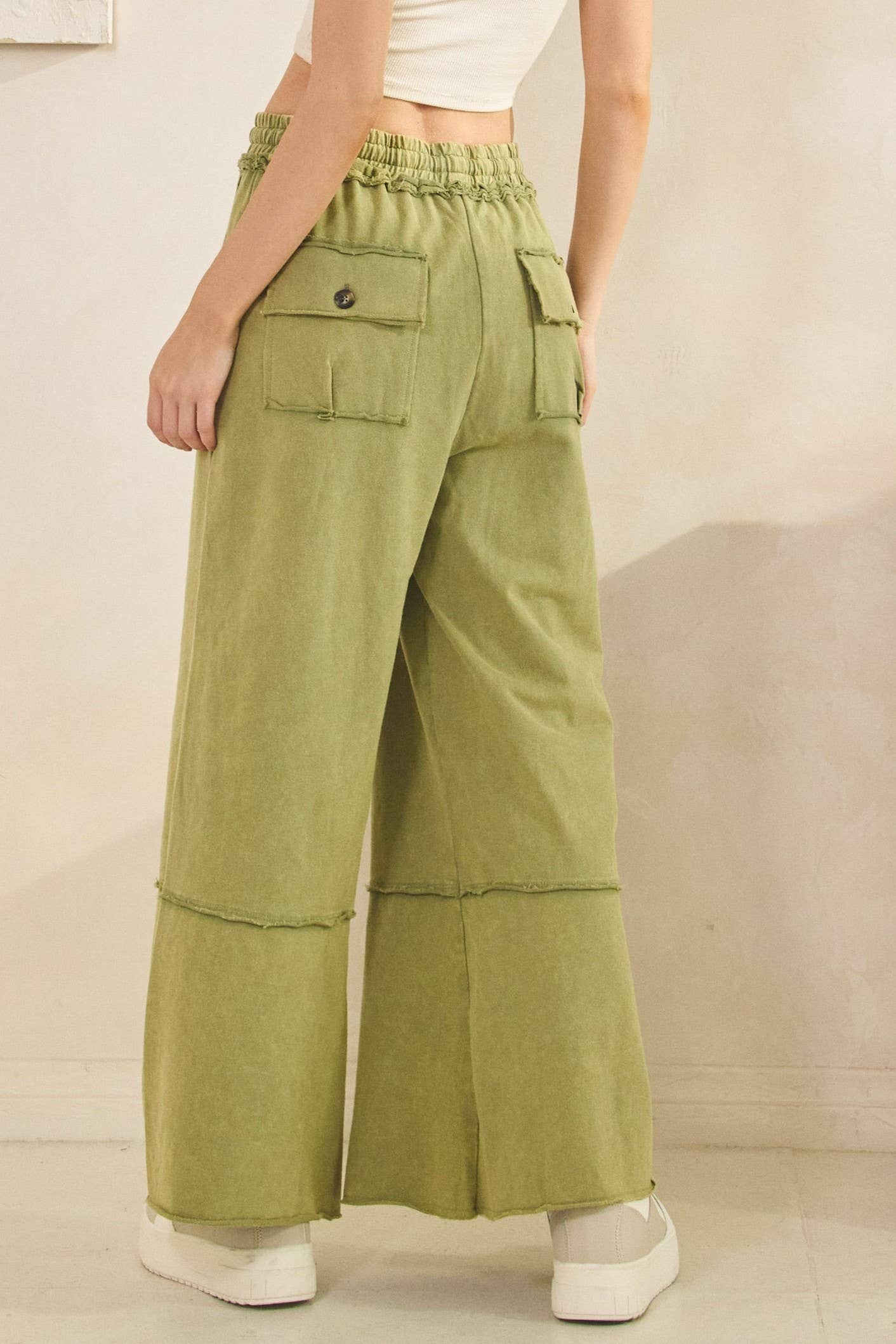 Sage + Fig - Wholesale Pants - Women's - MINERAL WASHED TERRY KNIT PANTS (SP7055-A)7