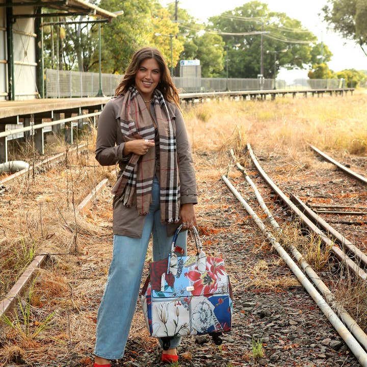 PARIS MULTI COLOURED OVERNIGHT TRAVEL WHEEL BAG for wholesale by VeraMay