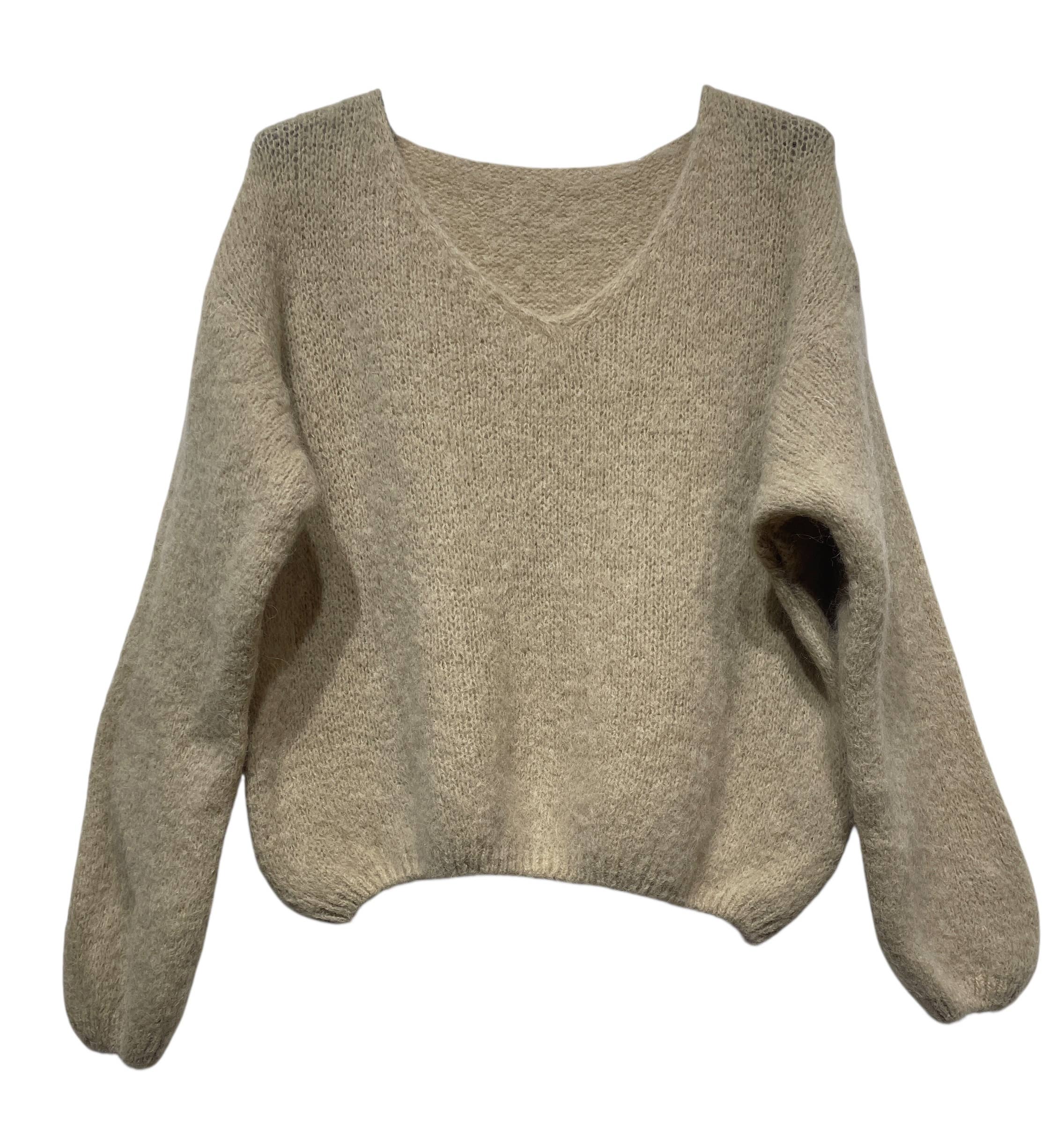 LINEN & COTTON HOUSE - Wholesale Blouse - Women's - 0281 V-NECK SWEATER IN ALPACA AND WOOL5