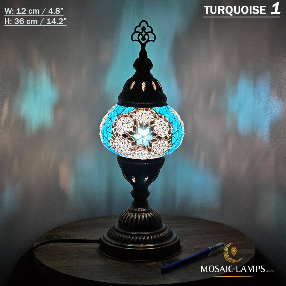 Mosaic Lamps - Vendita all'ingrosso Lampada da scrivania/d'accento - Lampada da tavolo turca a mosaico media con globo, artigianale, disponibile in 10+ colori38