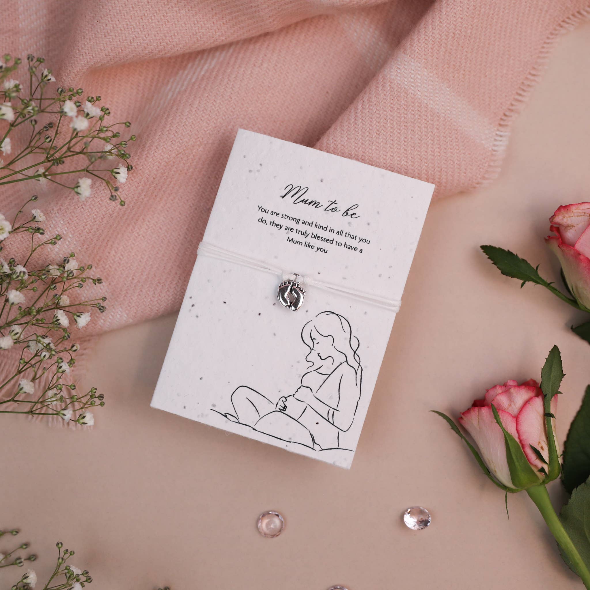 Letterbox Love Bracelets – wholesale Charm/dangle bracelet – Mum to be - Seeded Card & Wish Bracelet 0