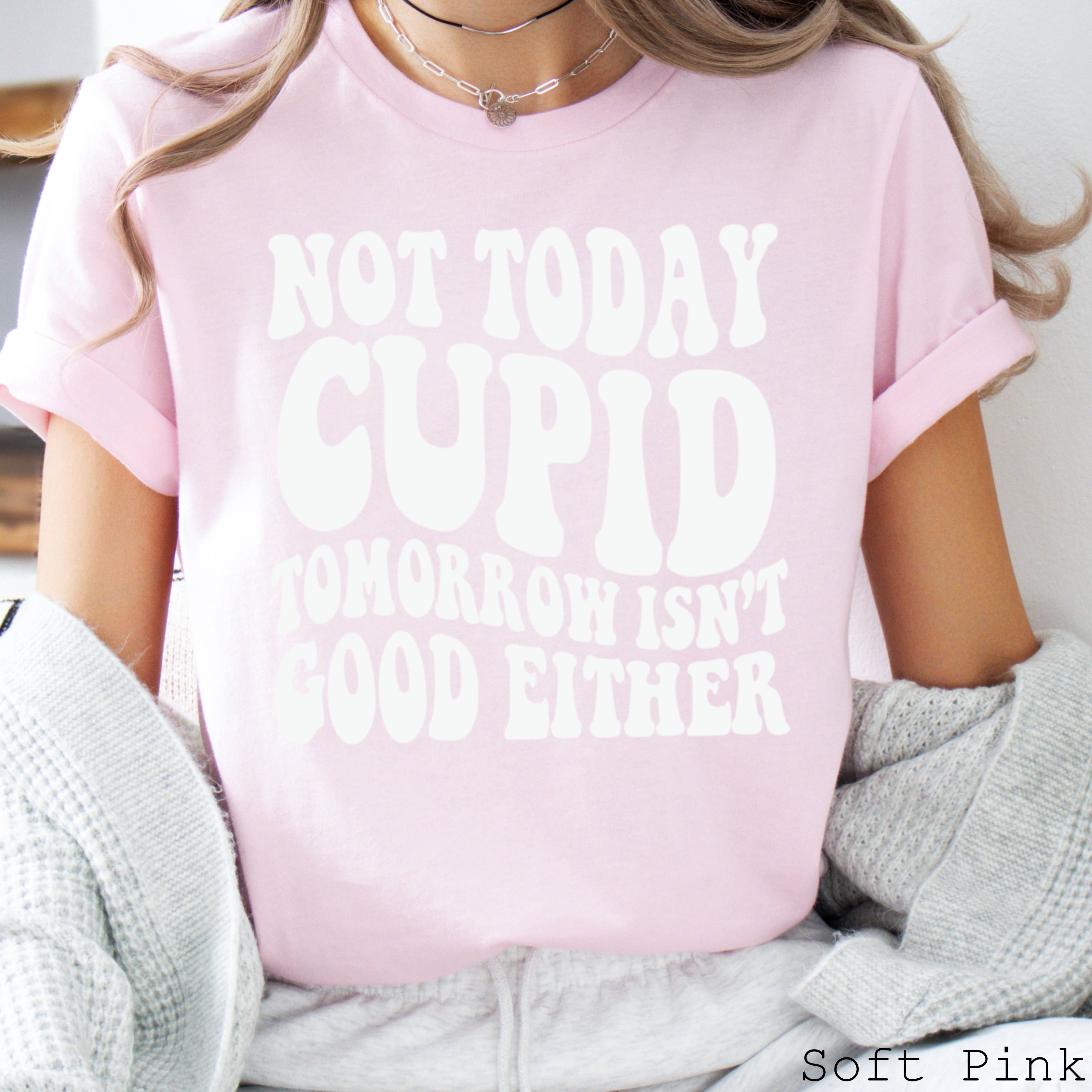 Shoppe SHC - Wholesale Screen Printed T-Shirt - Women's - Not Today Cupid Valentine's Day Graphic Tee | Bella Canvas 4