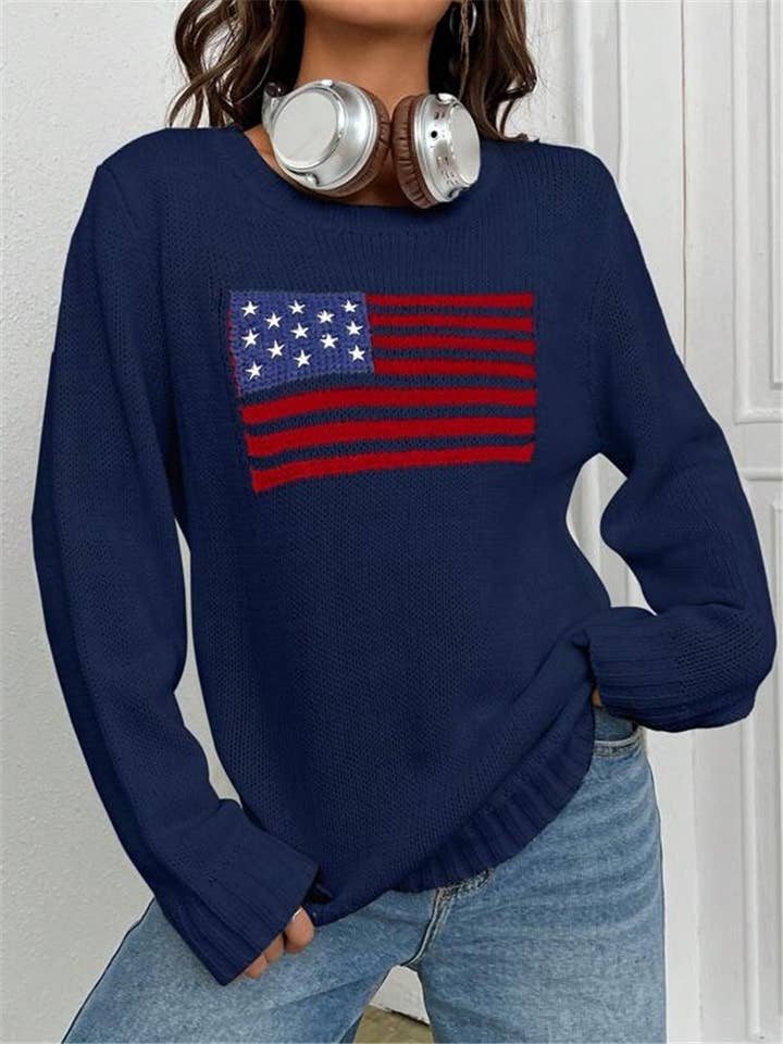 Rosa Clothing - Wholesale Knit Sweater - Women's - American Flag Knit Sweater6