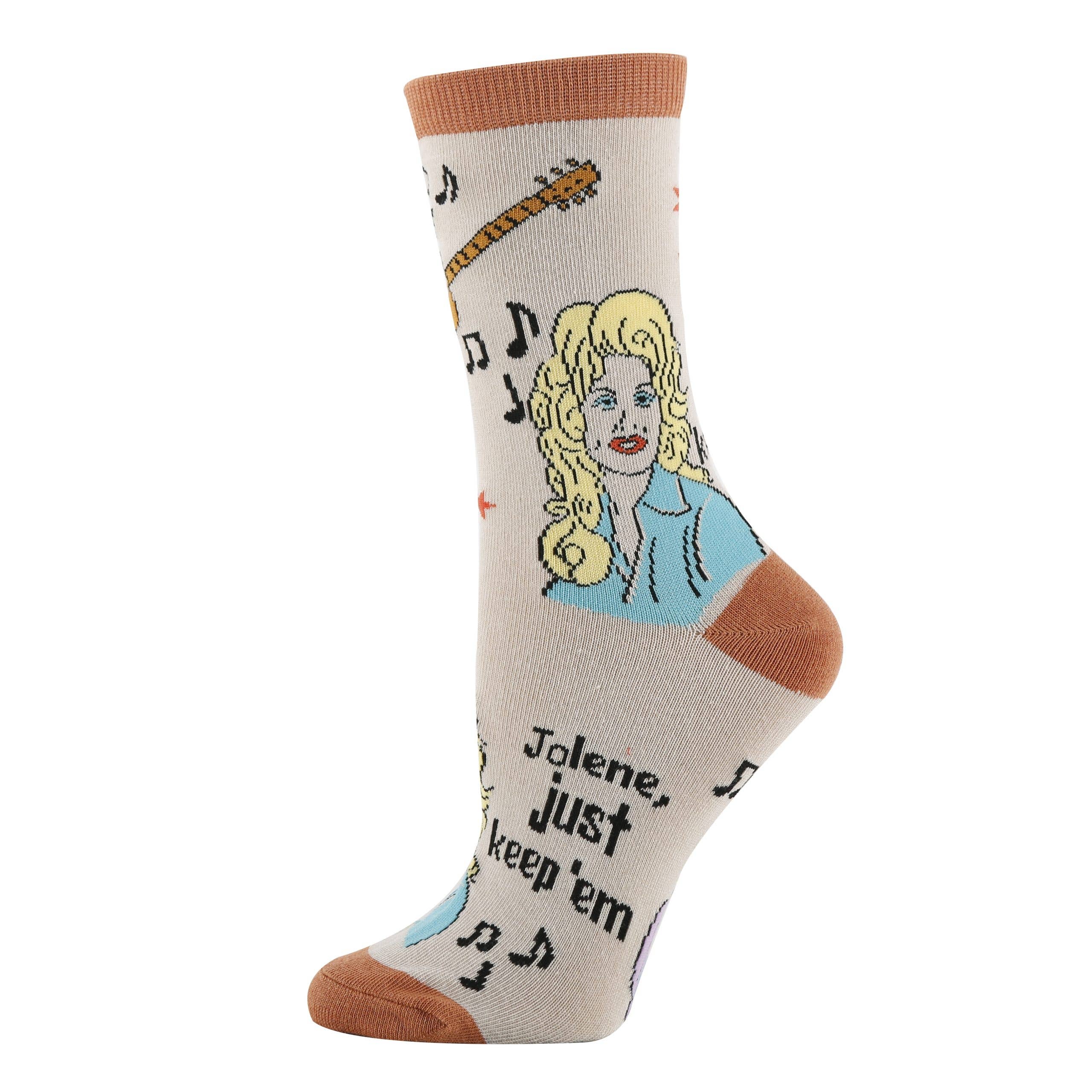 Oooh Yeah/Sock It Up/Oooh Geez Slippers - Wholesale Socks - Women's - Just Keep 'em | Women's Western Jolene Novelty Crew Socks2