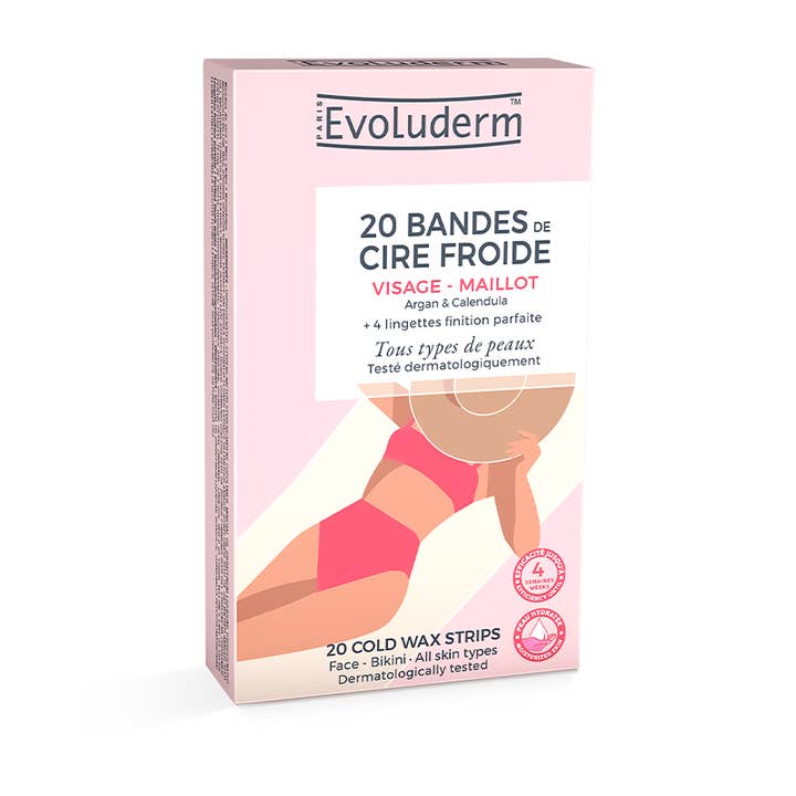 Evoluderm - Wholesale Body Hair Removal Product - 20 Cold Wax Hair Removal Strips - Face & Swimsuit1