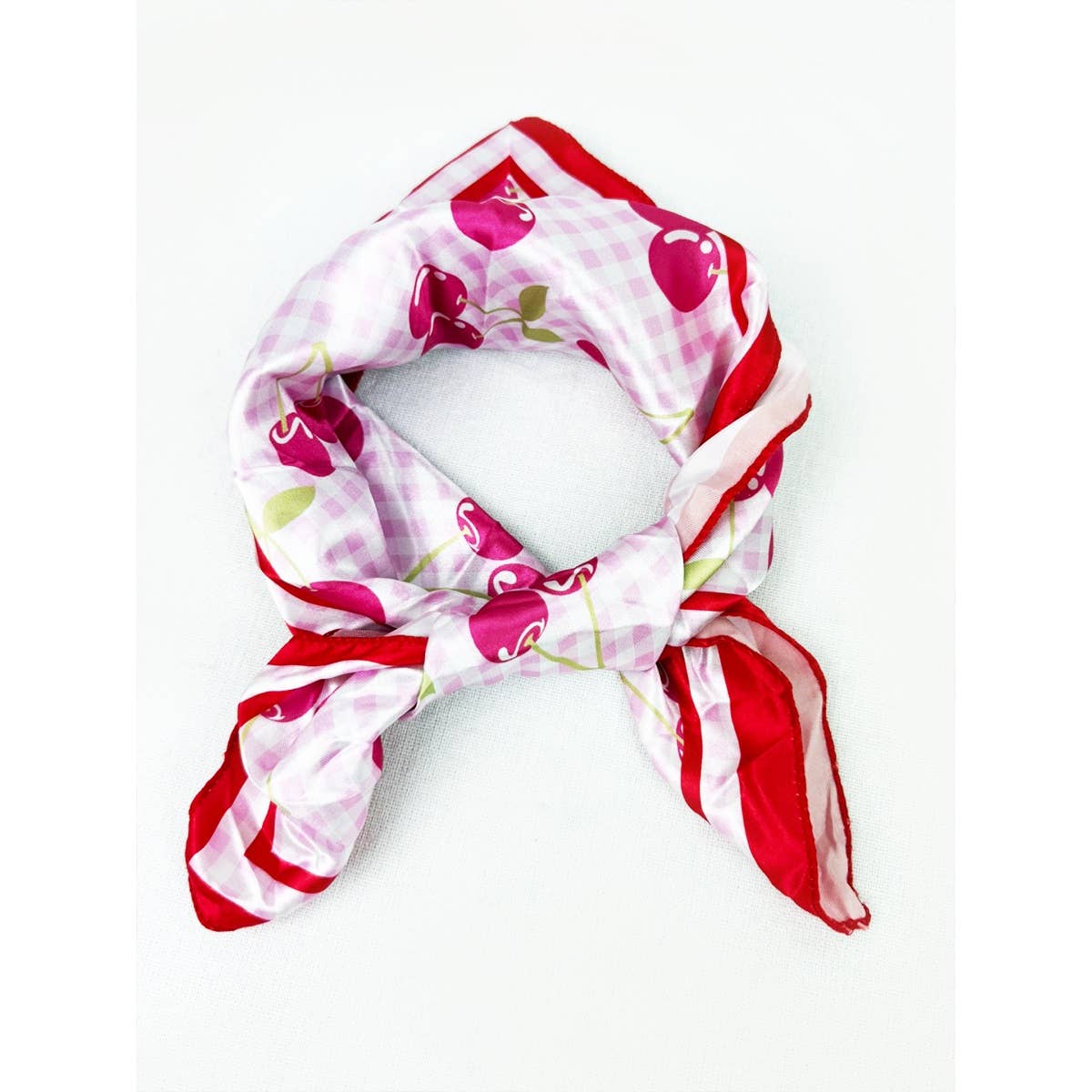 MIX COLOR Multiuse Fruit Print Satin Scarf for wholesale on Faire3