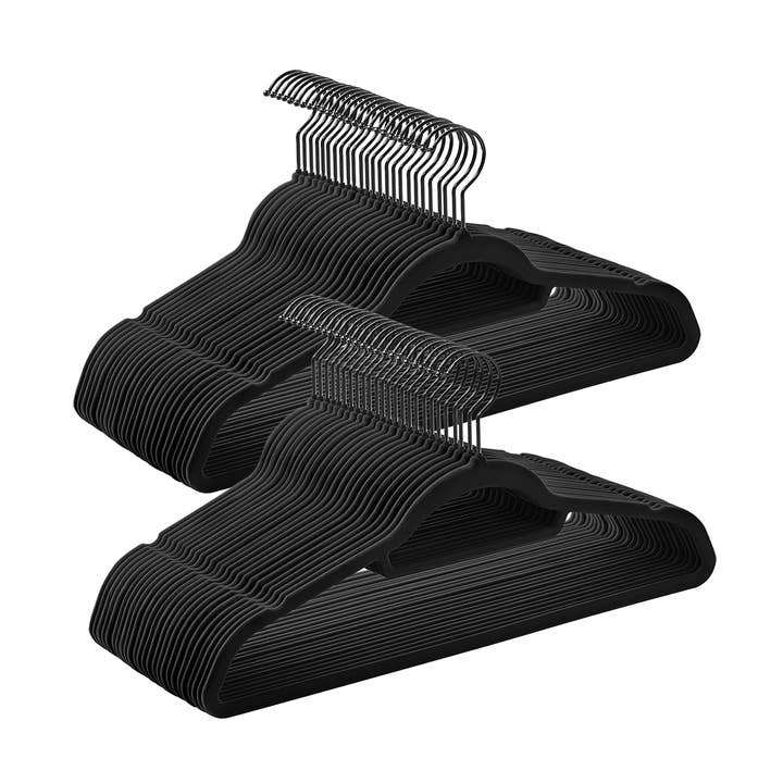 Set of 50 Clothes Hanger with Black Swivel Hook for wholesale by Greenwestons