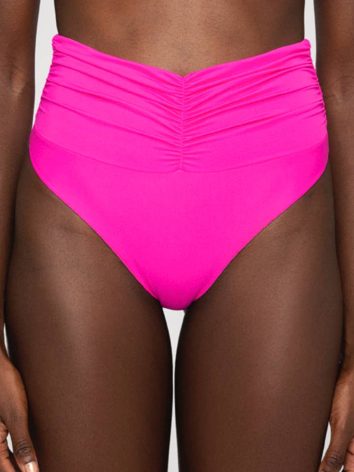 Barra antideslizante fruncida de cintura alta para venta al por mayor de Flavia Valentini