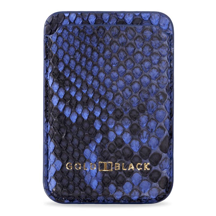 Portafoglio magnetico per iPhone - pelle di pitone blu per la vendita all'ingrosso da parte di GOLDBLACK