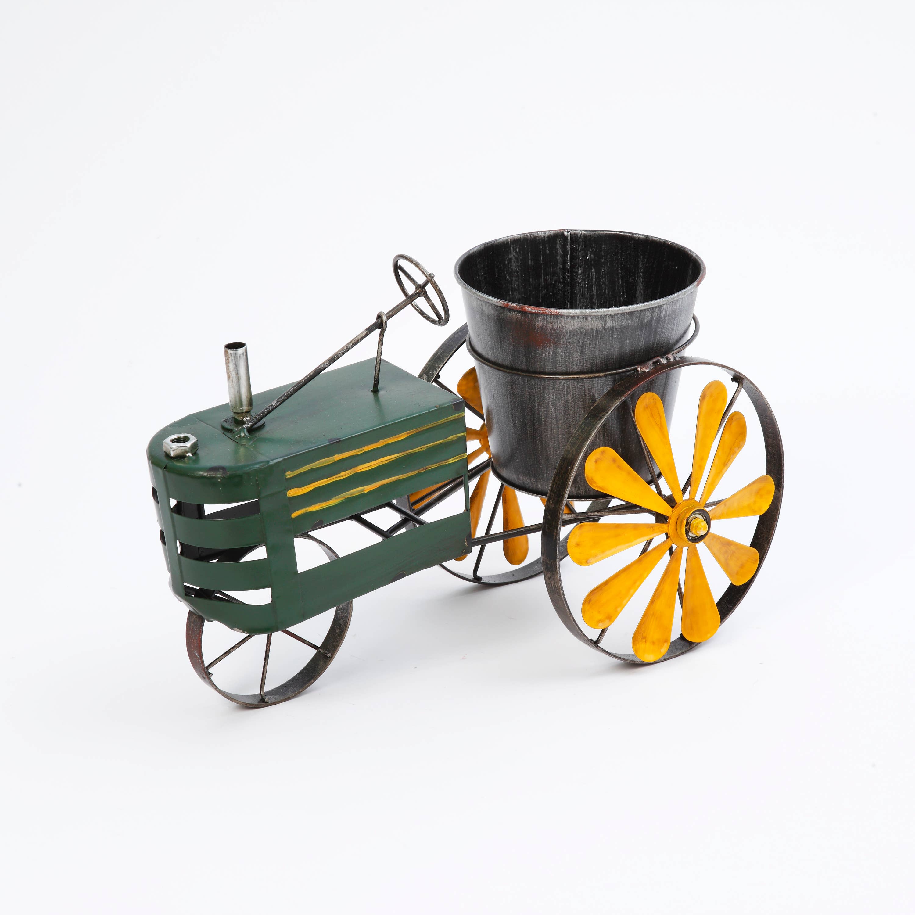 The Gerson Companies - Wholesale Wind Spinner - Discount 16.54"L Metal Antique Tractor Planter w/ Wind Spinn1