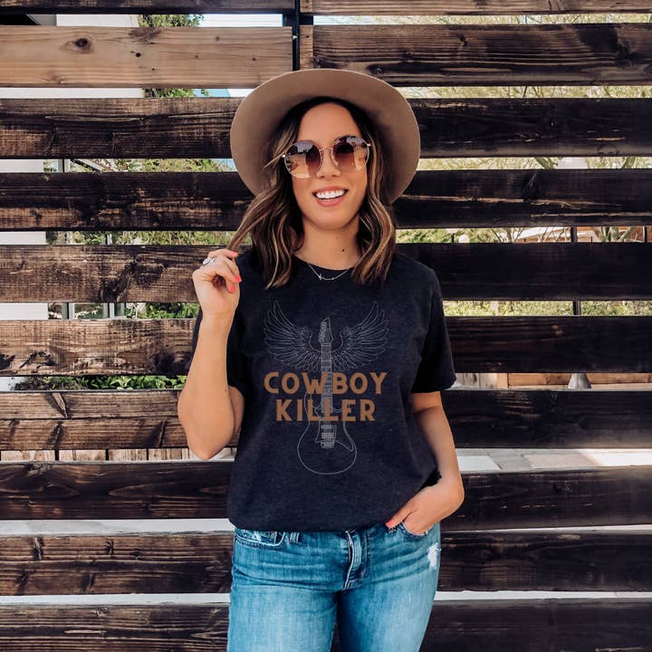 Black Powder Boutique LLC - Wholesale Screen Printed T-Shirt - Women's - Cowboy Killer Graphic Tee