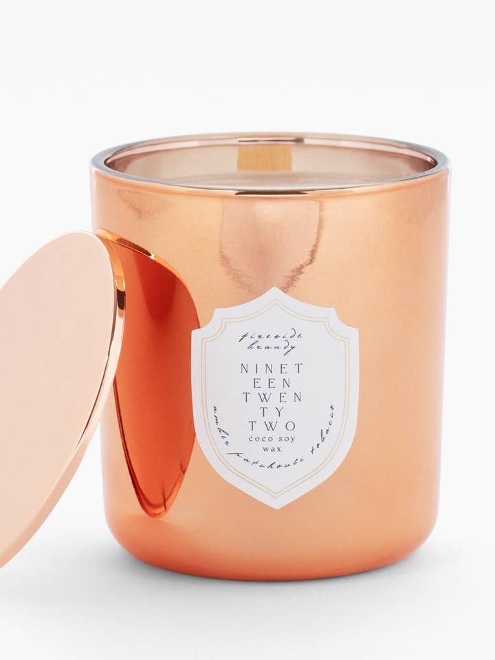 Luxury Coconut Soy Candle, Warm Winter Fragrance, Jar w/ Lid for wholesale by Nineteen Twenty Two Candle Co.