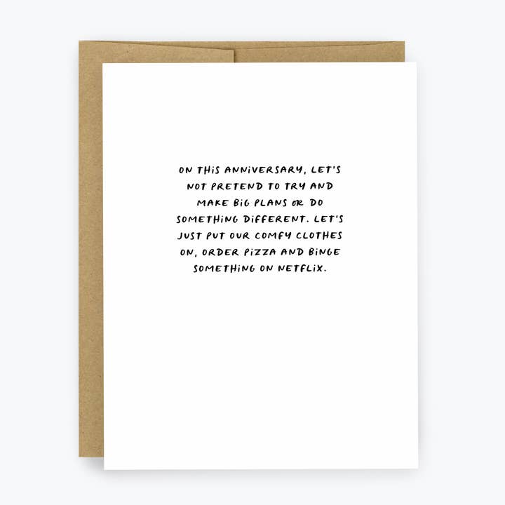 Carte d'anniversaire minimaliste, Restez à la maison, Carte sincère pour la vente par Kreate Paper Co.