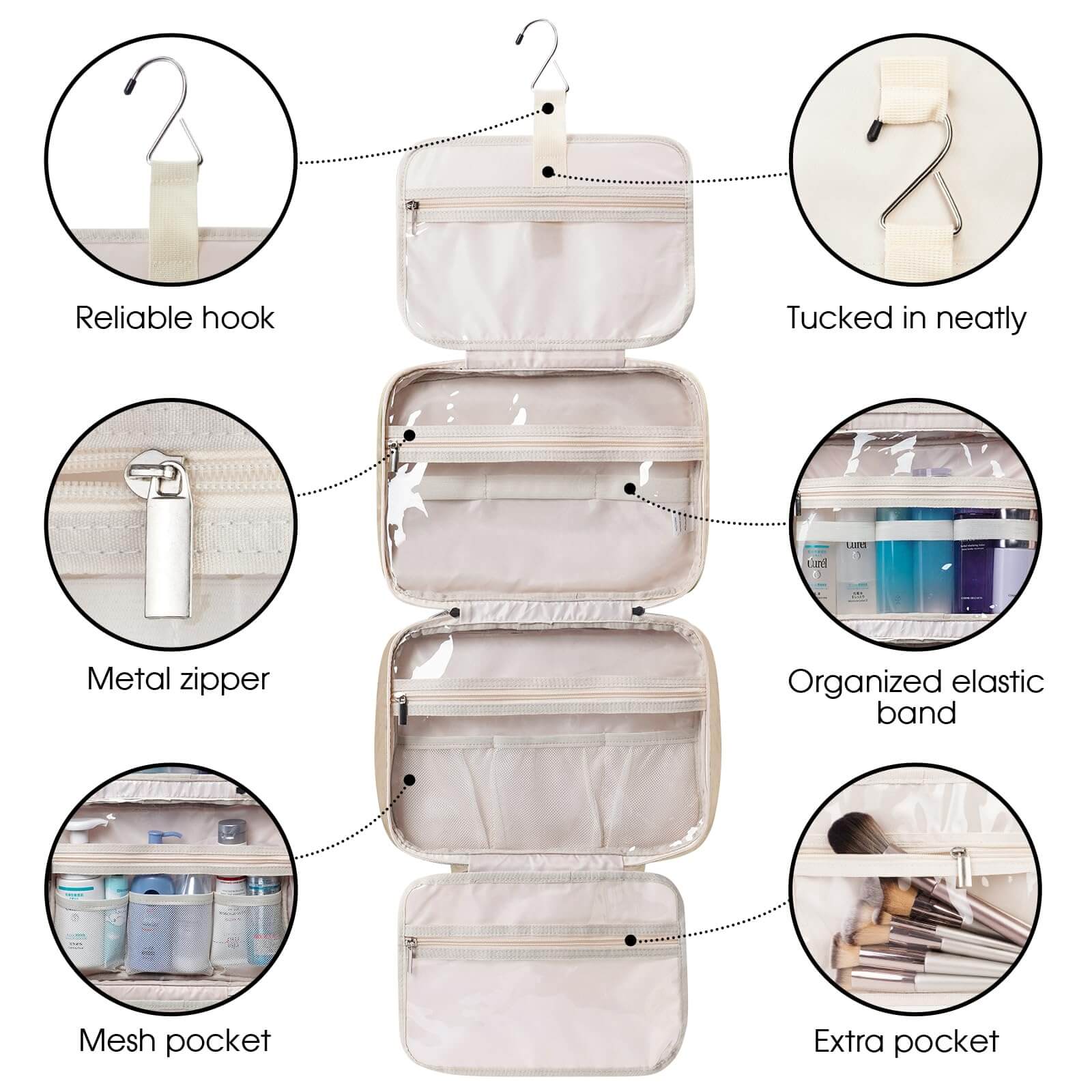 wandf - Wholesale Toiletry Bag - Women's - Large Capacity Waterproof Hanging Toiletry Bag Travel Bag12