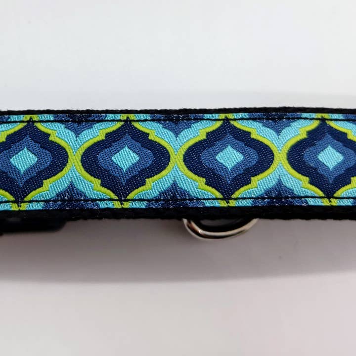 Turquoise, Slate, Navy and Lime Moroccan Lattice for wholesale by Collars for Kings