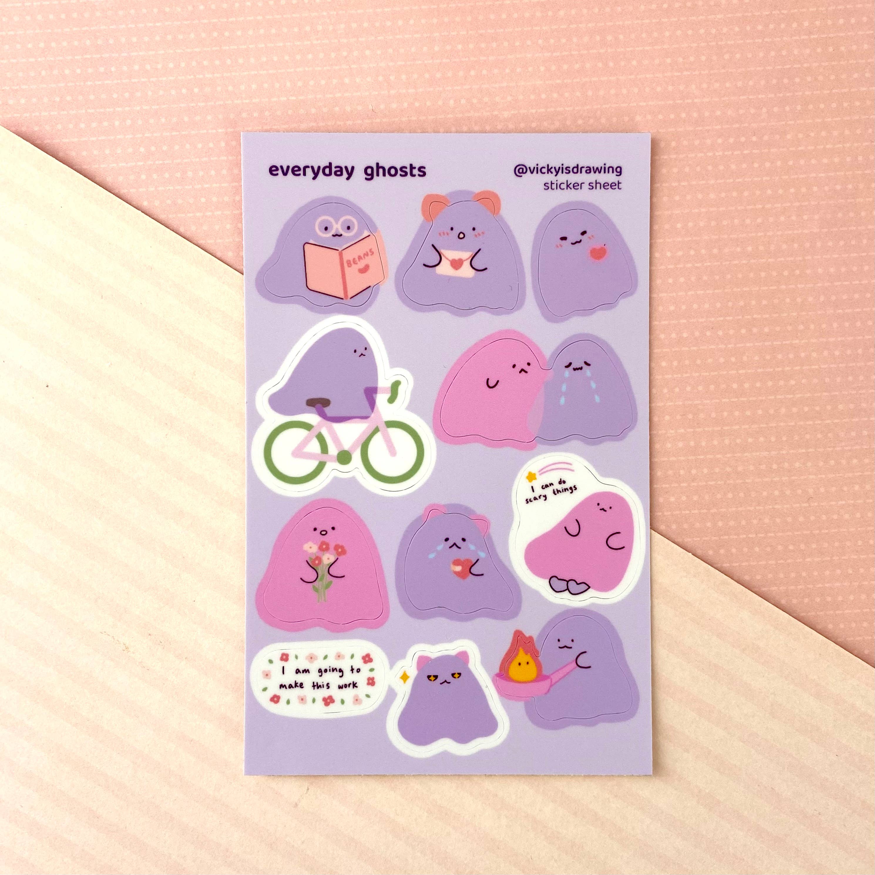 vickyisdrawing - Wholesale Sticker - Everyday Ghosts Sticker Sheet