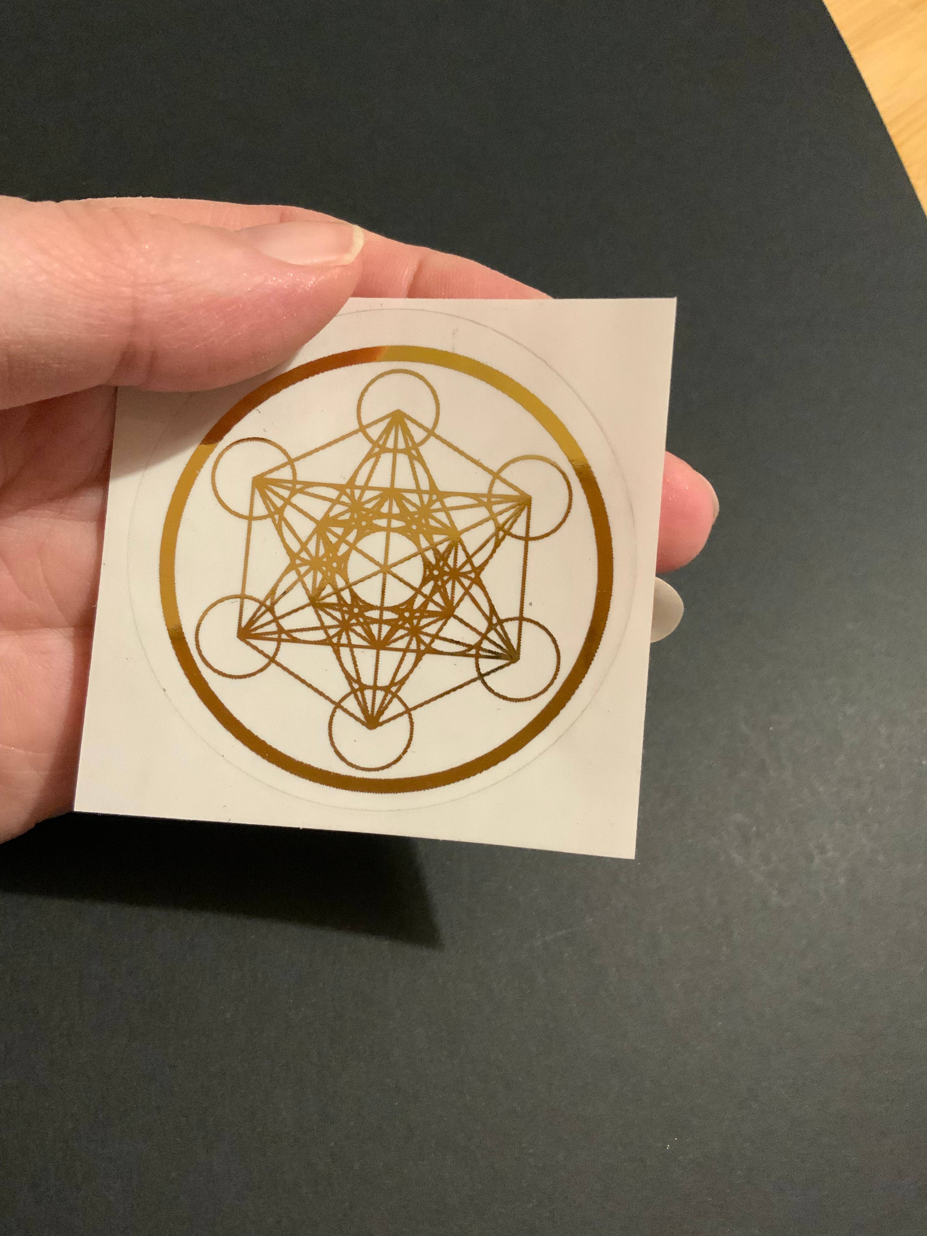 Spirit of Lemuria - Wholesale Sticker - Metatron’s Cube Foiled Sacred Geometry Sticker 63.5mm3
