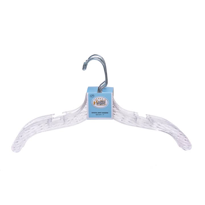 Quality Hangers – wholesale Galgar – P020 Crystal plast skjorta hängare - 100 galgar