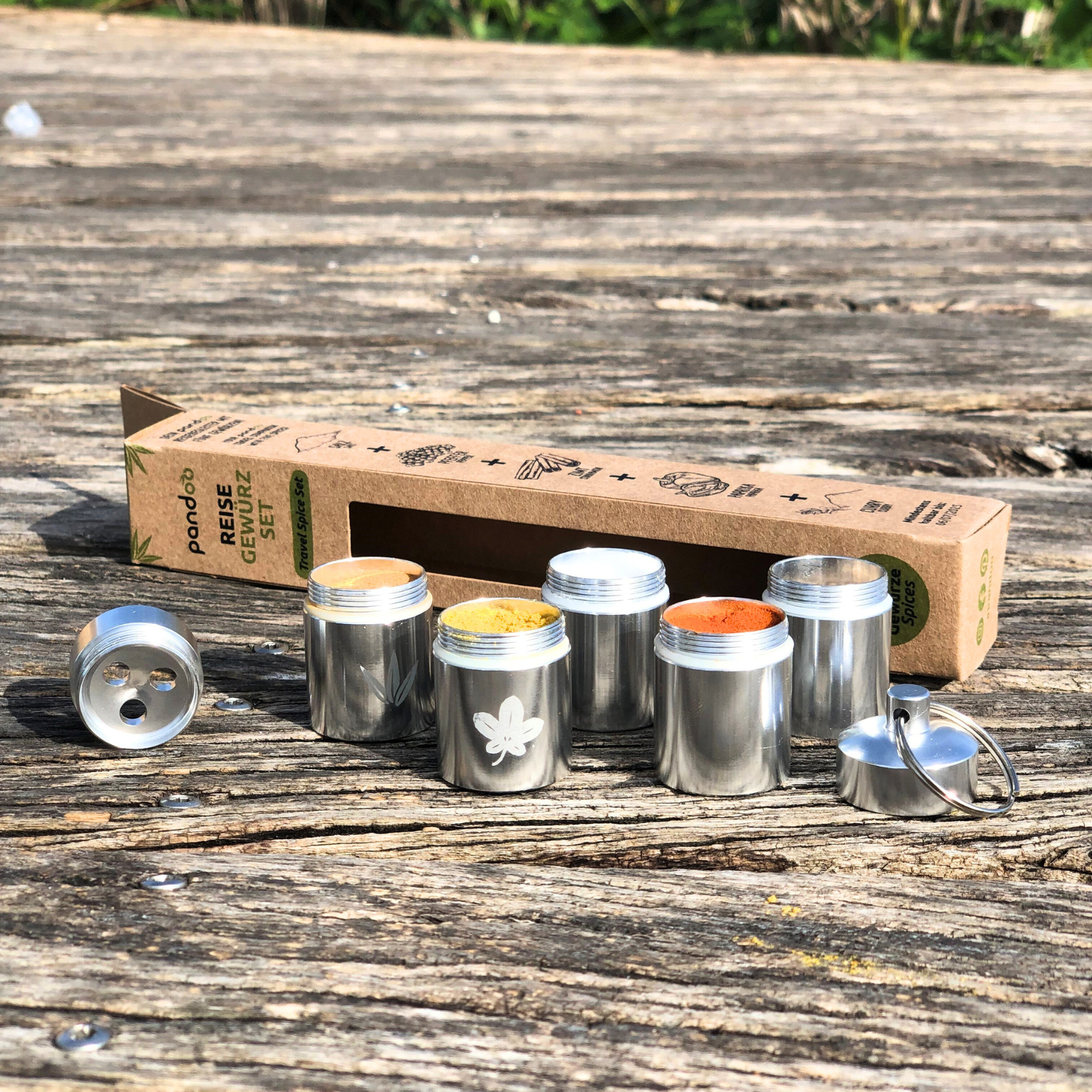 Pandoo - Wholesale Dried Spice Mix - Aluminium travel spice set with spreader15