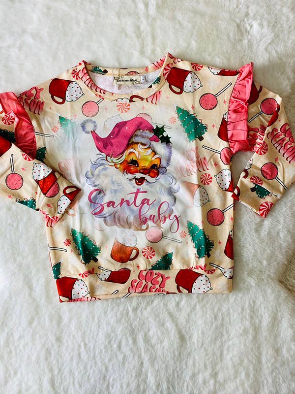 luluclothes - Wholesale Sweatshirt - Kids - "Santa baby" christmas tree print sweatshirt XCH0011-4H