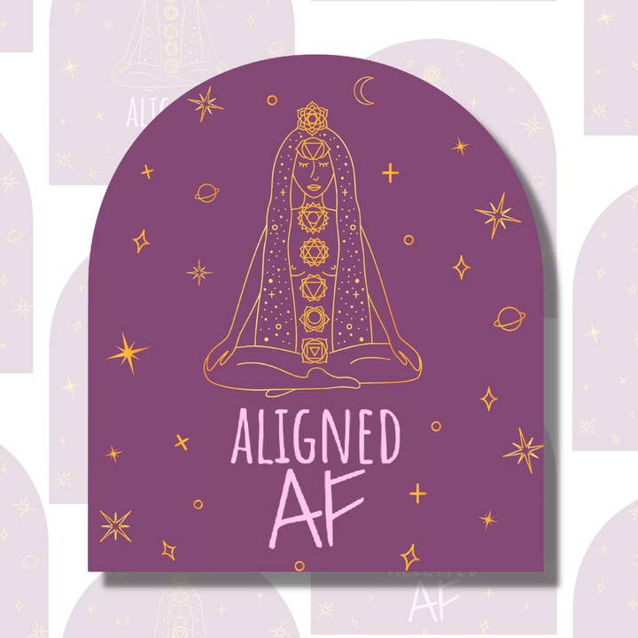 AF aligné - Autocollant d'affirmation pour la vente par The Cosmic Friend