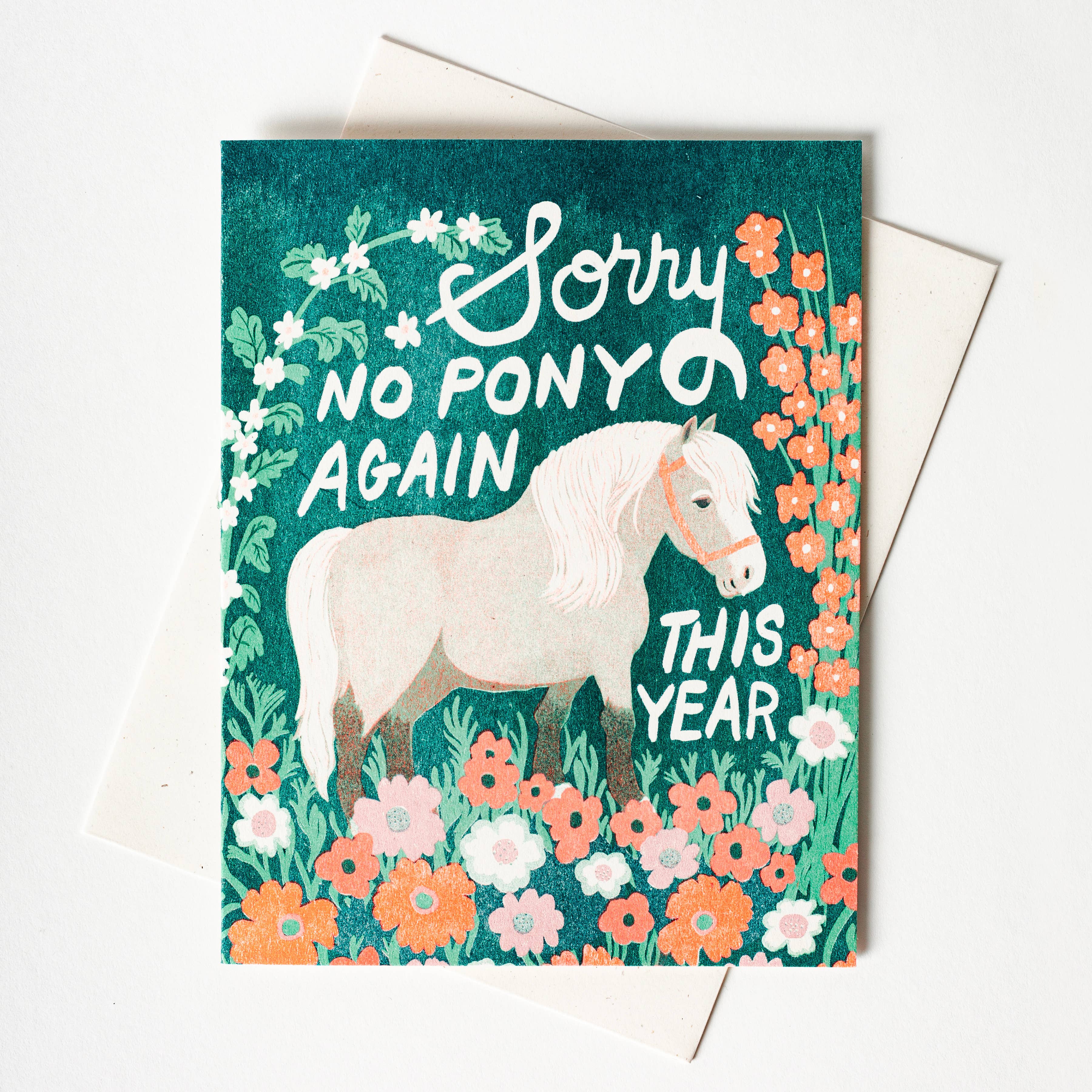Bromstad Printing Co. - Vendita all'ingrosso Biglietti di auguri - Biglietto Risograph Birthday «No Pony»2