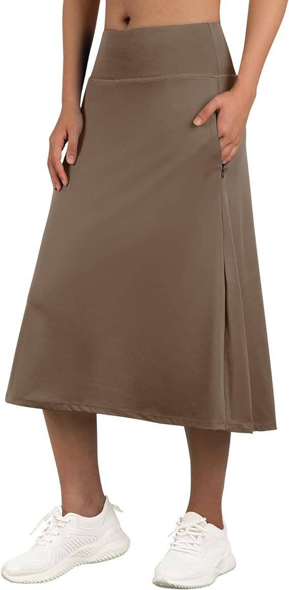 Suhkasana – wholesale Kjol - Dam – Damers högmidjade A-linjekjol med fickor – Ledig sportkjol11