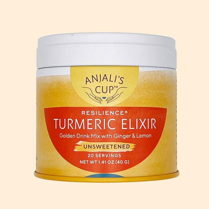 Resilience® Gurkmeja Elixir, Osötad, 20 Dryck Burk - Ljus Gurkmeja Dryckmix för wholesale av Anjali's Cup