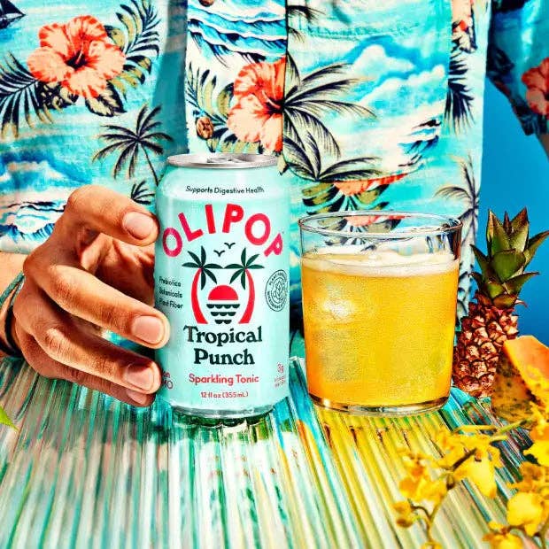 Echo Sales Canada - Wholesale Soda/Carbonated Drink - Olipop Tropical Punch 355 ml, 12 fl oz- Case of 12