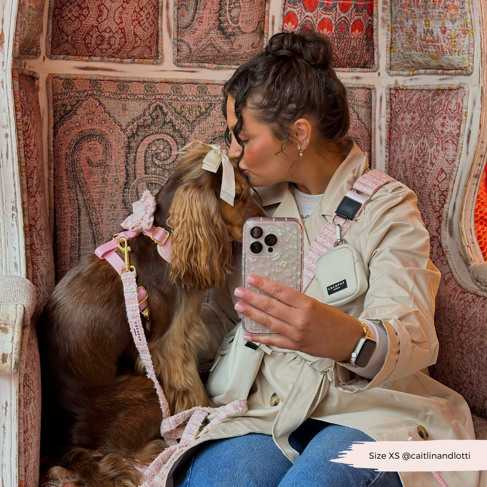 Cocopup London – wholesale Pet leash – Dog – Pink Textured Tweed Lead2