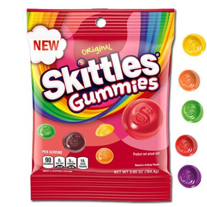 I Got Your Candy - Wholesale Gummy - Skittles Gummies Original Peg Bag 5.8oz - 12ct