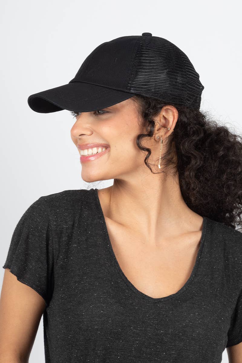 David And Young - Wholesale Baseball Cap - Women's - ACAPM306 - Pigment Washed Mesh Back Baseball Cap1