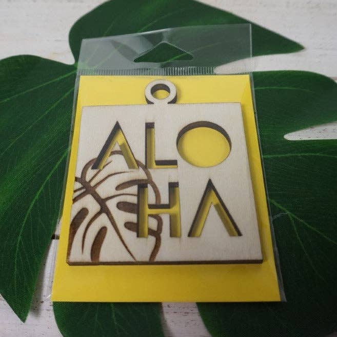 Aloha Monstera Square Keepsake Ornament for wholesale by Aloha Cuts