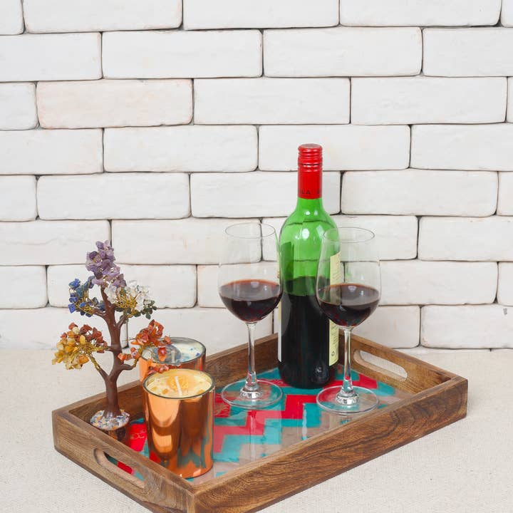 Tiramisu - Vendita all'ingrosso Vassoi decorativi - Vassoi decorativi Sunrise Springs in resina e legno (set di 3)1