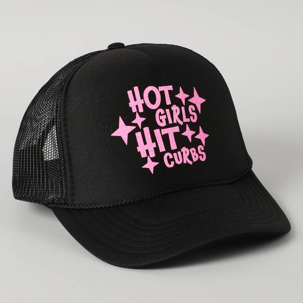 Fashion City - Wholesale Truckerpet - Dames - Heet Meiden Raken Stoepranden Glitter Logo Schuim Trucker Pet13