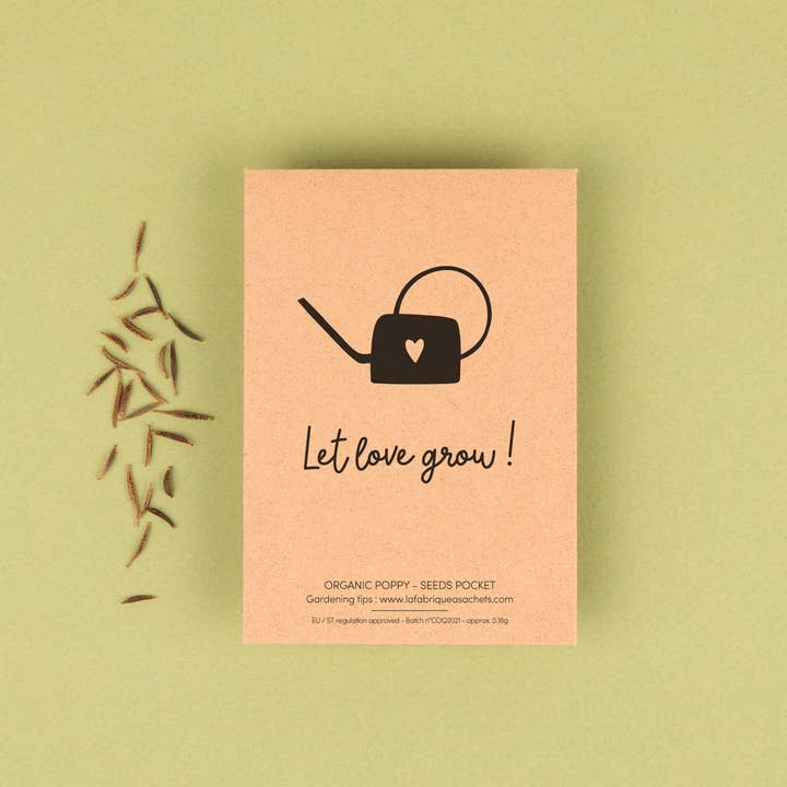 La Fabrique à Sachets - Wholesale Plant Seeds - Laissez l'amour grandir - Version anglaise - Sachet de graines de coquelicots