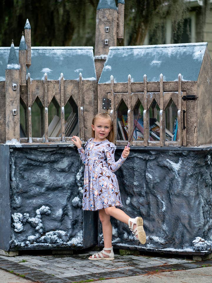 Riley & Rett - Wholesale Dress - Kids - Yer A Wizard Long Sleeve Ruffle Twirl4