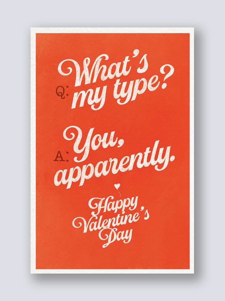 VALENTINE’S DAY: WHAT’S MY TYPE? for wholesale by Benji's of Brooklyn
