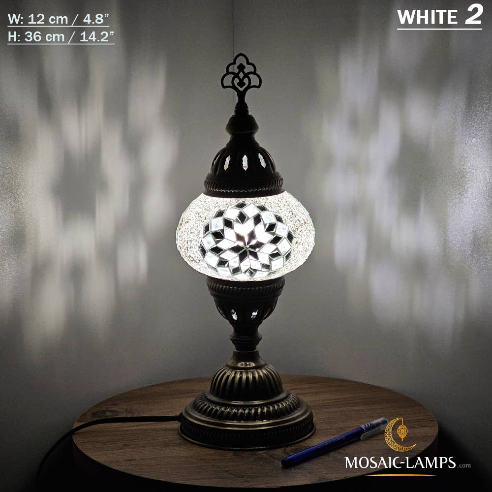 Mosaic Lamps - Vendita all'ingrosso Lampada da scrivania/d'accento - Lampada da tavolo turca a mosaico media con globo, artigianale, disponibile in 10+ colori44
