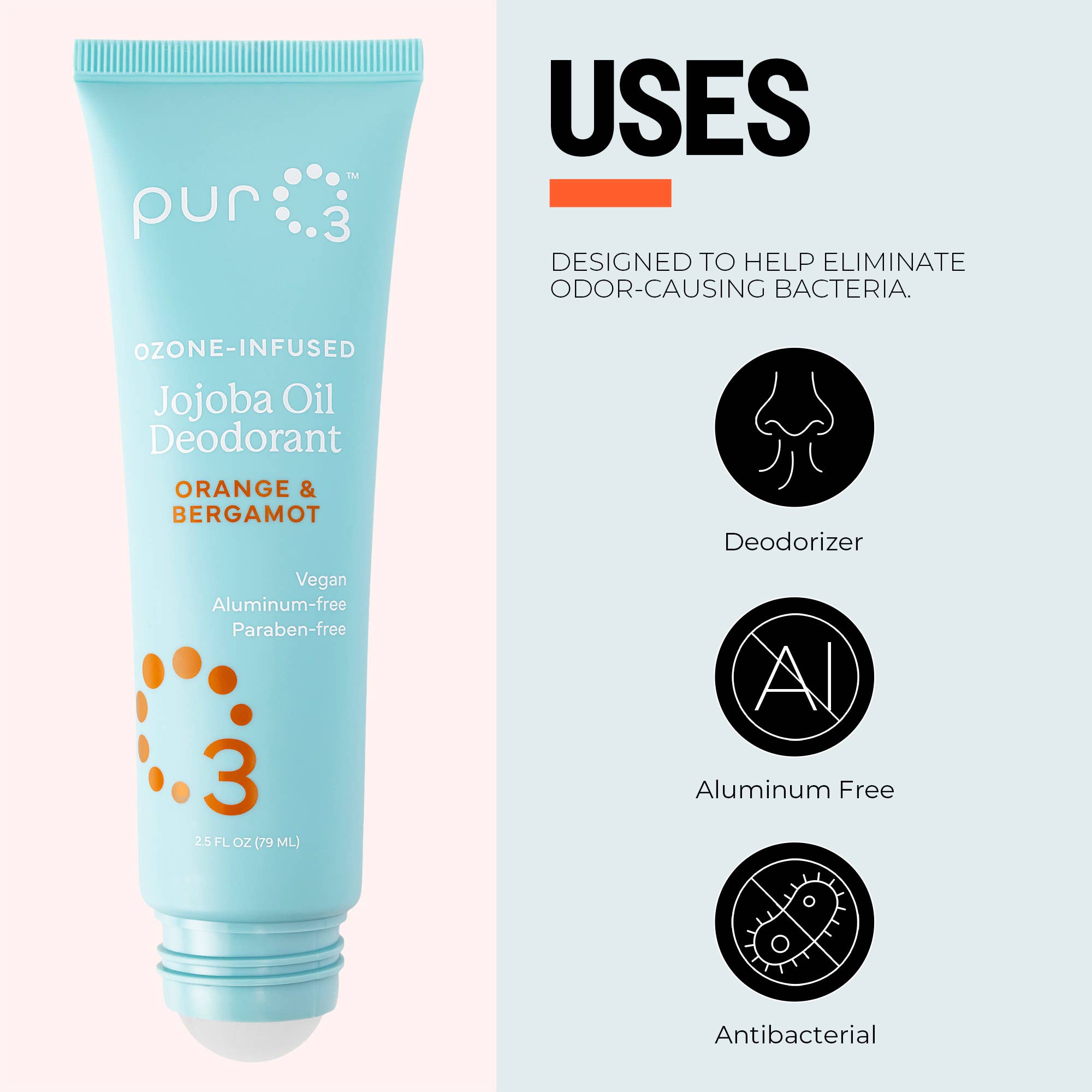 PurO3 - Wholesale Deodorant - Unisex - PurO3 Ozonated Oil Deodorant - Jojoba w/Orange & Bergamot3