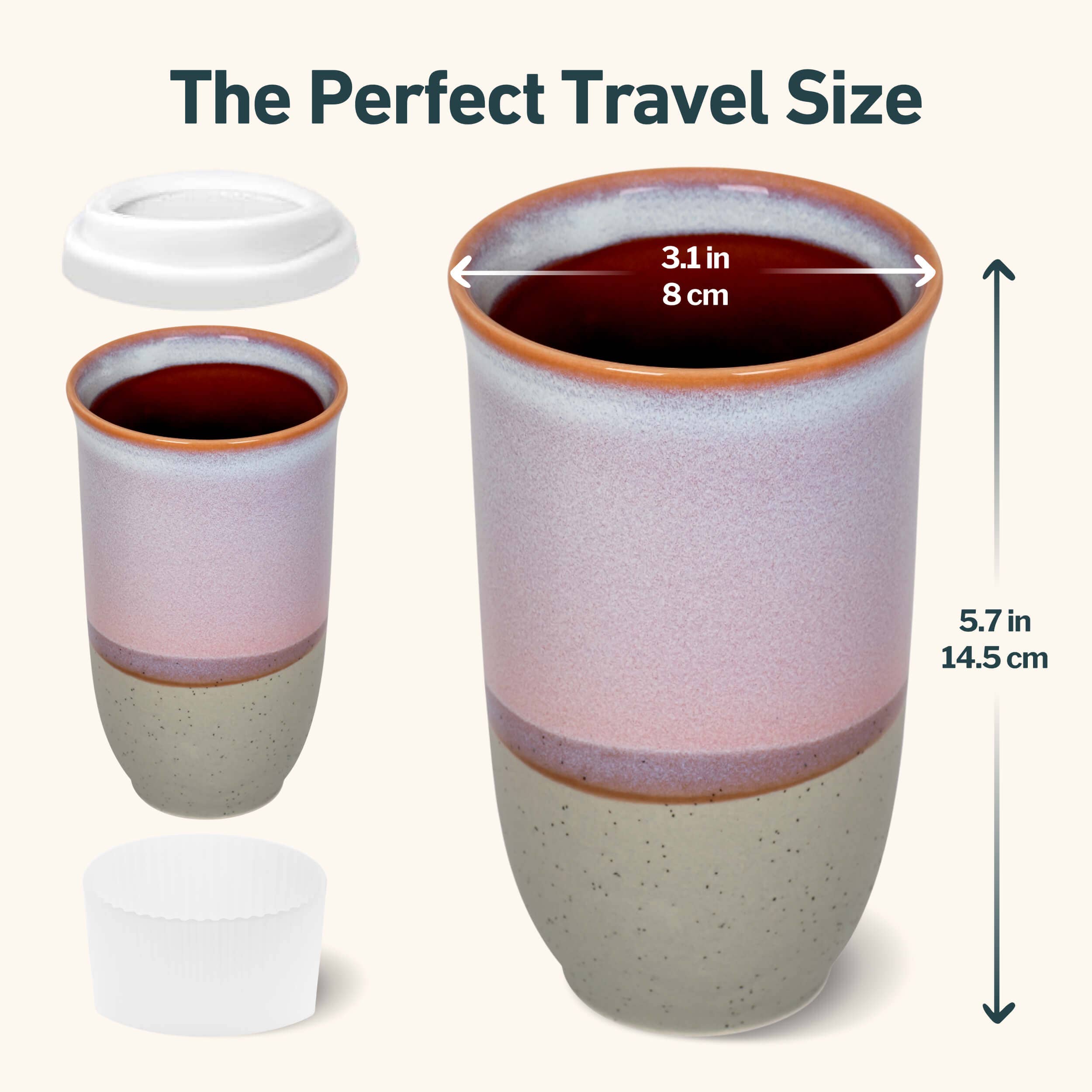 Nova Ceramics Travel Mugs - Wholesale Coffee Mug - Horizon Ceramic Travel Mug – 16oz with Lid & Sleeve3