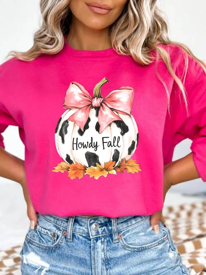 Cowprint Pumpkin Sweater (2 colors) for wholesale by Altar Call Ranch Co.