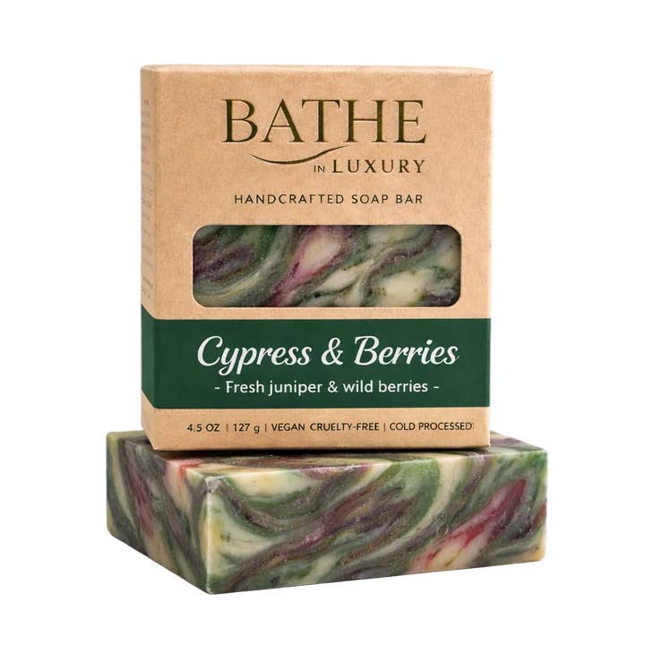 Cypress and Berries Soap Bar – Woodland Berry Escape for wholesale by Bathe in Luxury