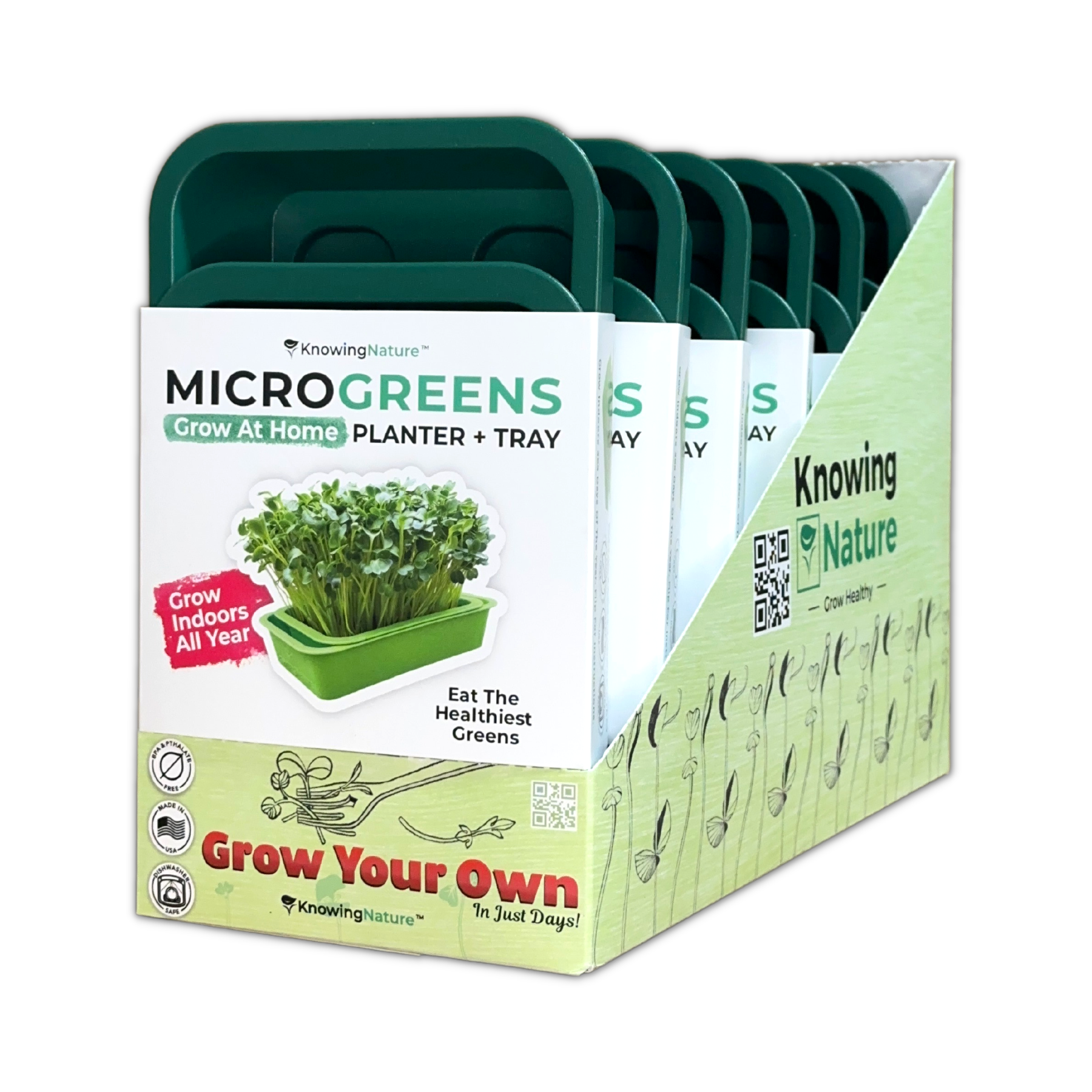 Knowing Nature - Wholesale Planter Box - Indoor Windowsill Microgreens Planters 12