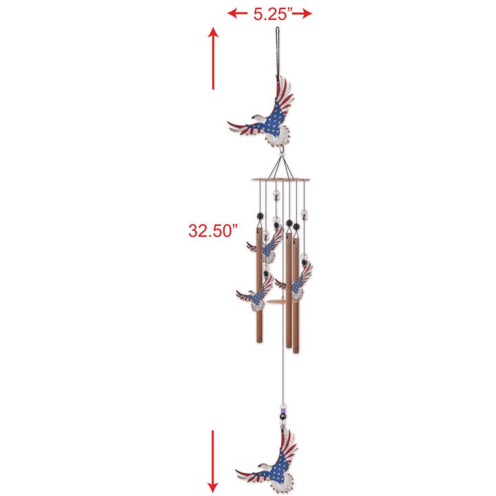 Sunset Vista Designs - Wholesale Wind Chime - Americana Eagle Spring & Summer Garden Wind Chimes - 94844