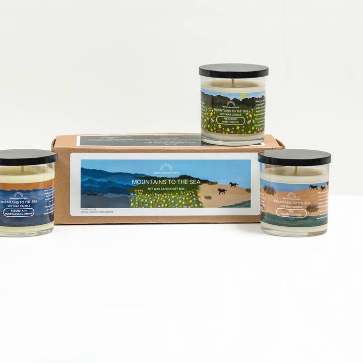 Benevolence Farm - Wholesale Gift Box - Mountains To The Sea Candle Gift Box2