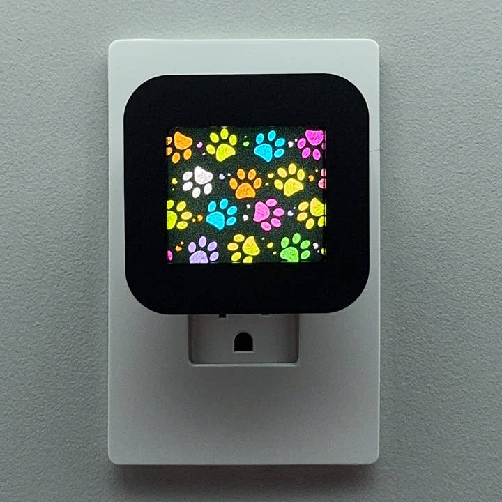 Rainbow Paw Prints Night Light for wholesale by Swaplights Night Lights