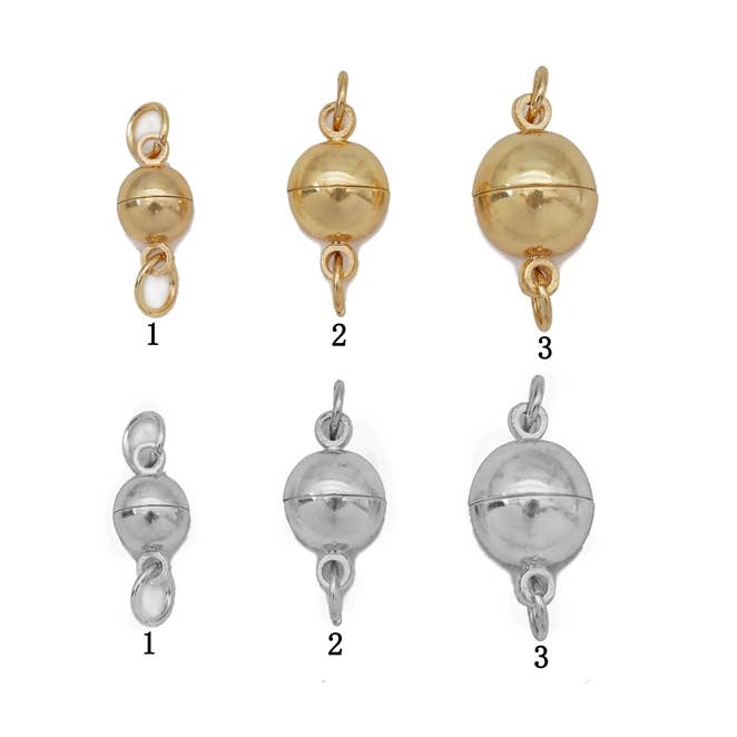 Gold Round Ball Magnetic Clasp, Sku#ZX116 for wholesale by BestBeads&Beyond