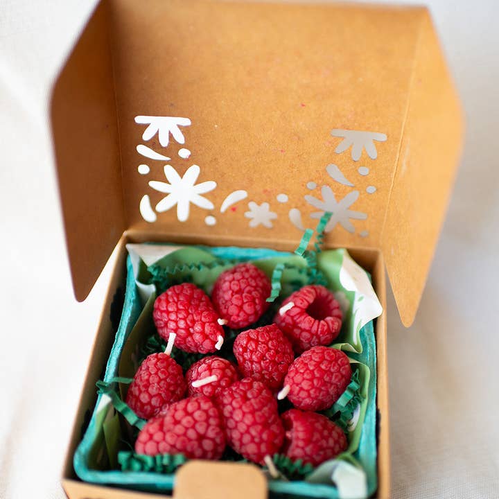 Happy Organics - Wholesale Novelty Candle - Beeswax Raspberry Birthday Candles